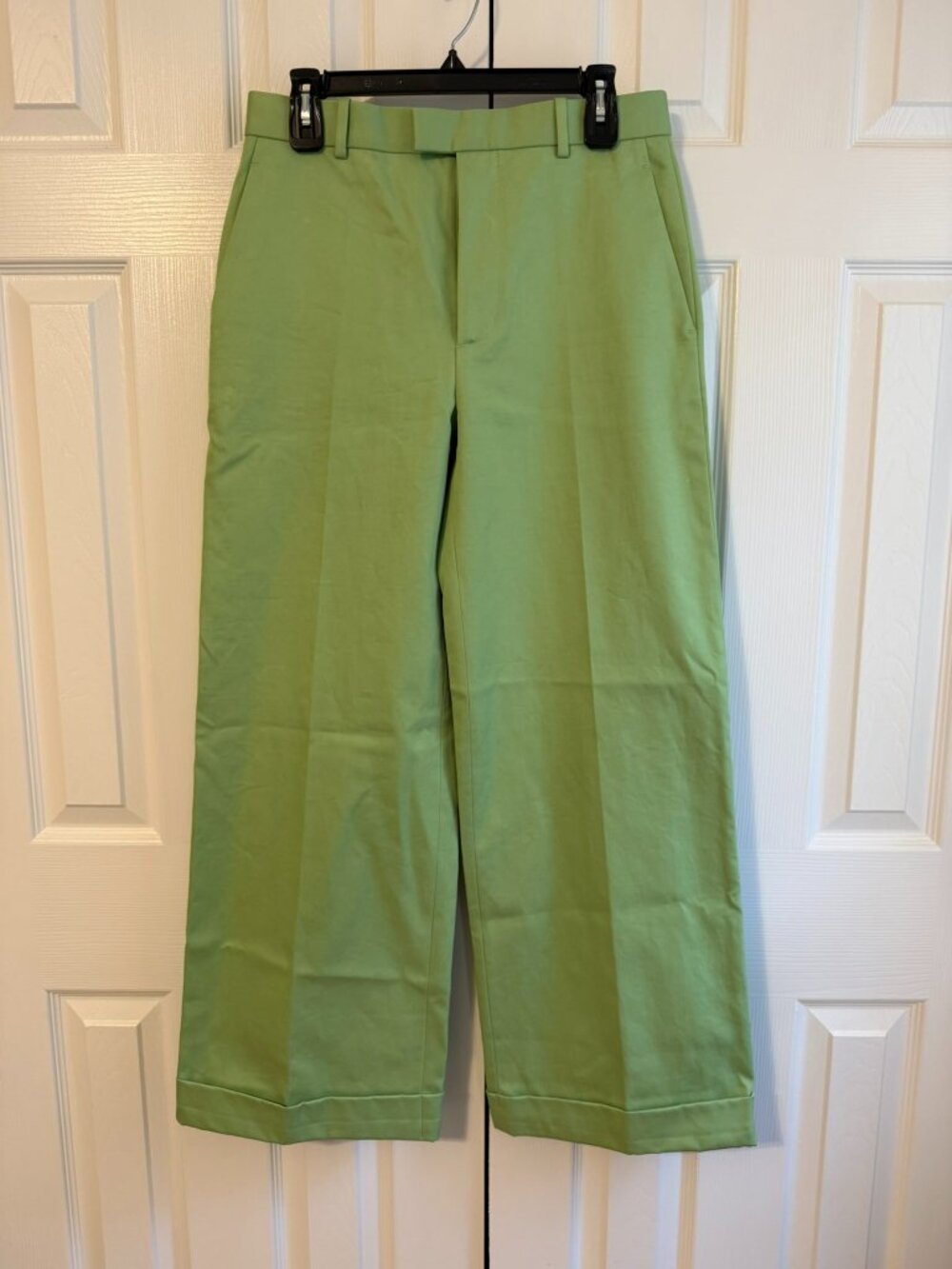 Bottega Veneta Wide Leg Lime Green Slacks Size 40